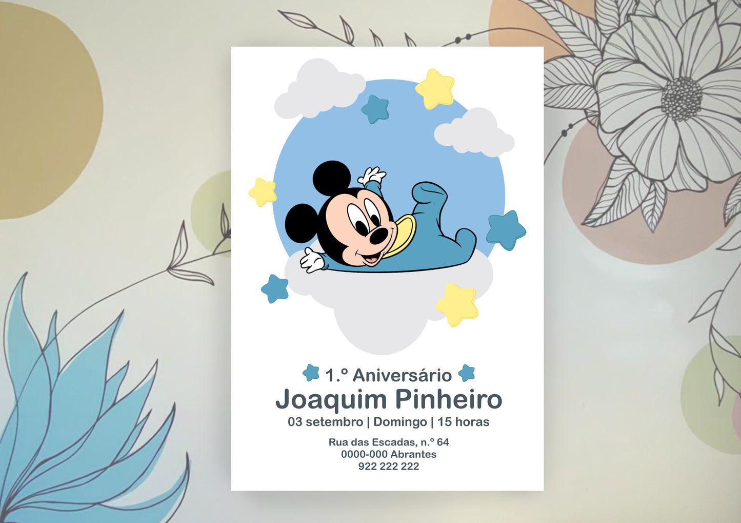 Convite Bebé Mickey