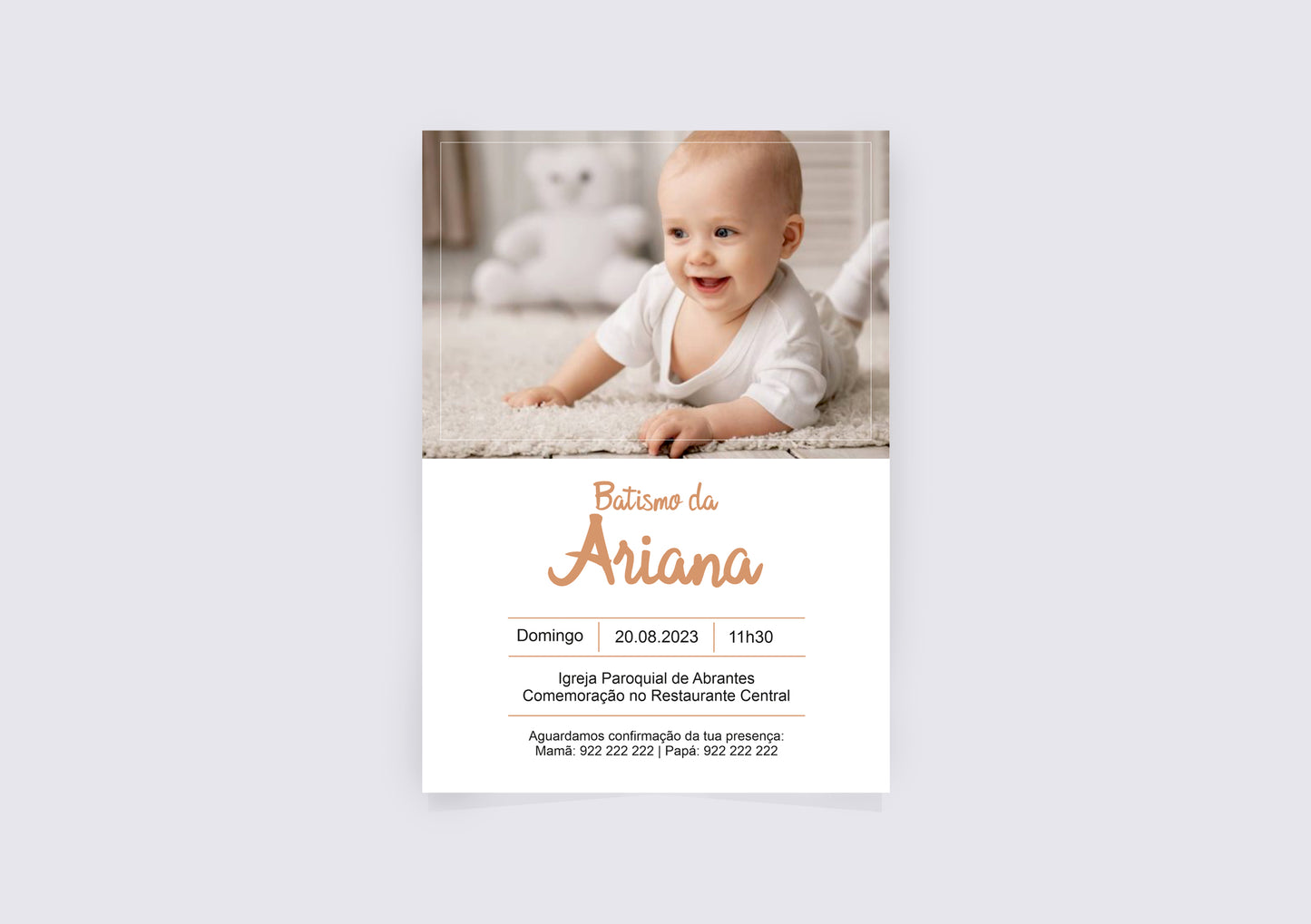 Convites Batismo Menina