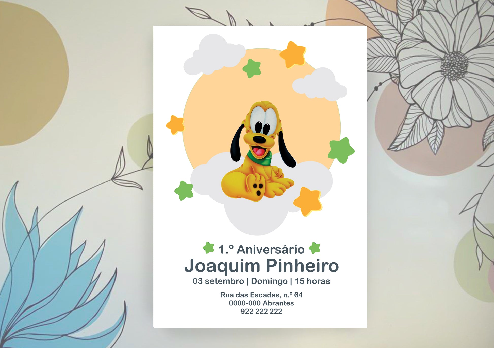 Convite Bebé Pateta