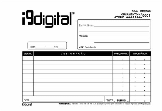 Livros de Orçamentos