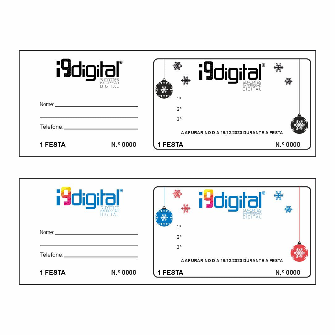 Rifas de sorteio com Canhoto - Soltas
