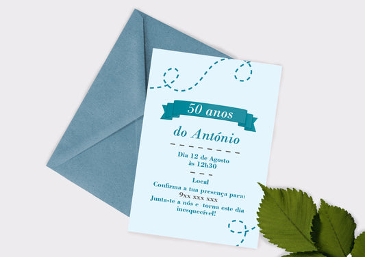 Convite de aniversário adulto